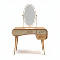 Houten kaptafel met spiegel en lades in moderne stijl 100 x 50 x 140cm