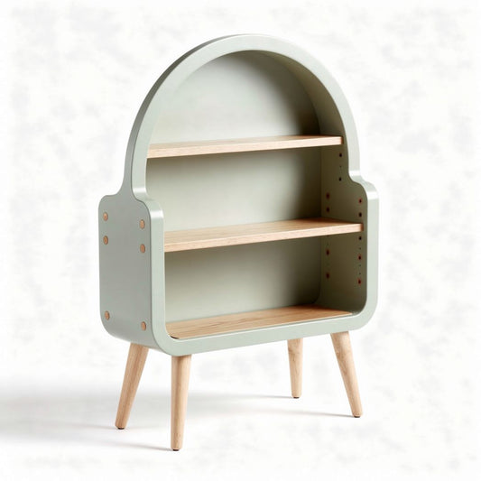 Houten plank met groene afwerking voor kinderkamer 50 x 30 x 85cm