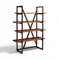 Open kast van hout met metalen frame 90 x 40 x 180cm voor woonkamer