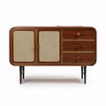 Houten dressoir met rotan fronten in het bruin 120 x 45 x 75cm
