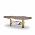 Marmeren salontafel met gouden poten 150 x 80 x 45cm
