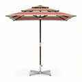 Parasol met stabiele voet en weerbestendig doek in terracotta kleur van 250 x 250 x 250 cm